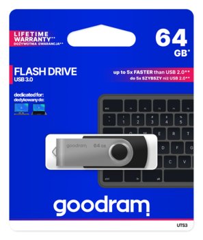 Pendrive 64GB USB 3.0 GOODRAM UTS3 Black UTS3-0640K0R11 - GoodRam