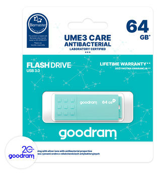 Pendrive GOODRAM UME CARE 64GB USB3.0, miętowy - GoodRam