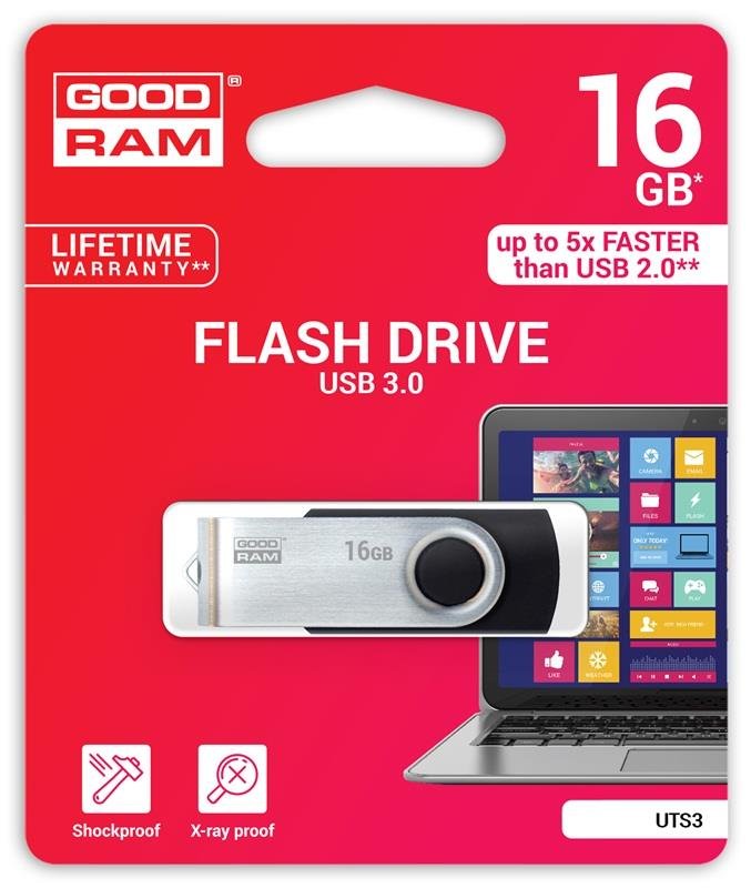 Pendrive GOODRAM UTS3 UTS3-0160K0R11, 16 GB, USB 3.0
