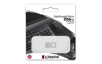 Pendrive, KINGSTON, DataTraveler Micro 256GB, USB 3.2 Gen 1(DTMC3G2/256GB) - Kingston