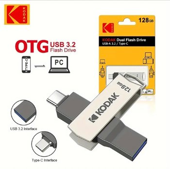 Pendrive KODAK 128GB K273 Podwójny Interface USB 3.2/USB-C Obrotowy - Kodak