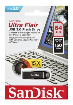 Pendrive SANDISK Cruzer Ultra Flair, 64 GB, USB 3.0 - SanDisk