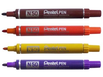 Pentel, marker permanentny N50, żółty - Pentel