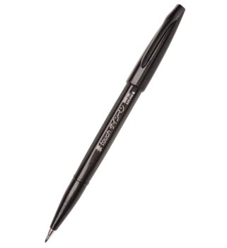 Pentel, Pisak do do kaligrafii i liternictwa "Pentel Touch Brush Pen" SES15C, czarny - Pentel