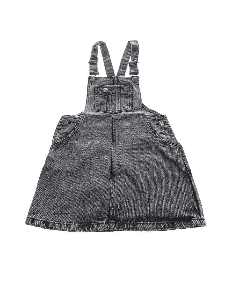 Pepco, Dziewczęca szara jeansowa sukienka ogrodniczka 13 Czarny - Pepco |  Sklep 