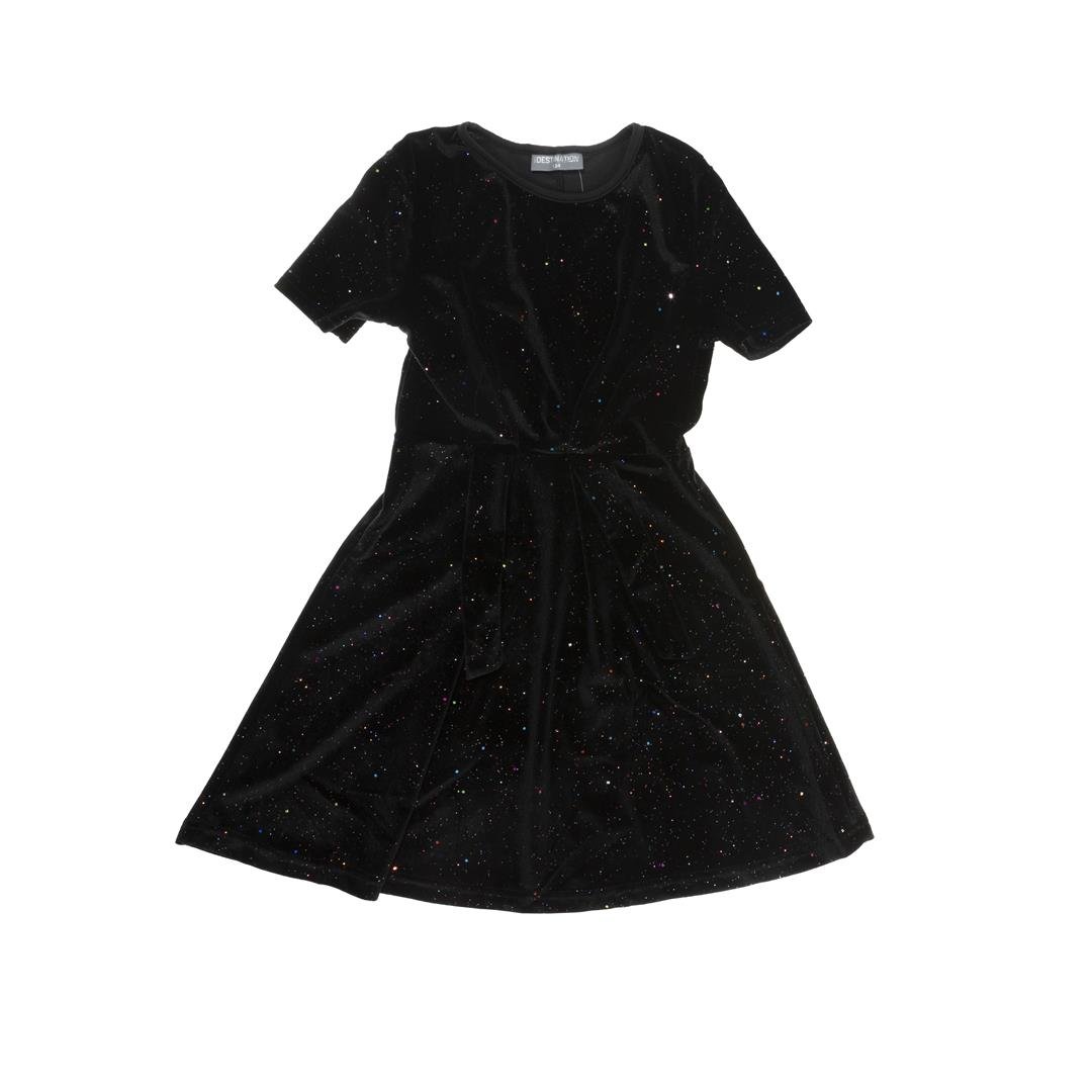 PEPCO Sukienka dziewczęca z wiązaniem w pasie 140 Czarny - Pepco | Sklep  