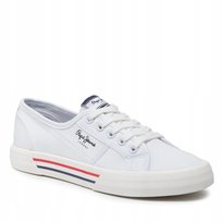 Pepe Jeans Trampki Białe Sznurowane Damskie Niszkie 38 I1E Pepe Jeans
