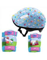 Peppa Pig Zestaw Kask 4 Ochraniacze Rower Plecak D'arpeje