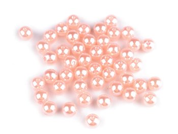 Perełki Plastik Glance  Różowy Pudrowy 8Mm 40Szt