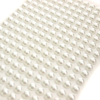 Perełki samoprzylepne 6mm 260szt. - białe - dpCraft