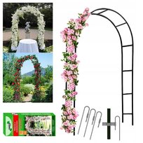 Pergola Metalowa Łukowa Łuk Róże Kwiaty Pnącza 240 Cm +Kotwy Solidna