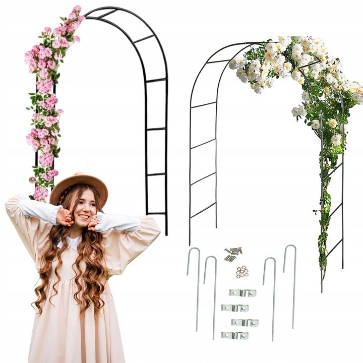 Arco Per Rose E Piante Rampicanti – Pergola In Metallo 240x140x38 Cm – Traliccio Da Giardino