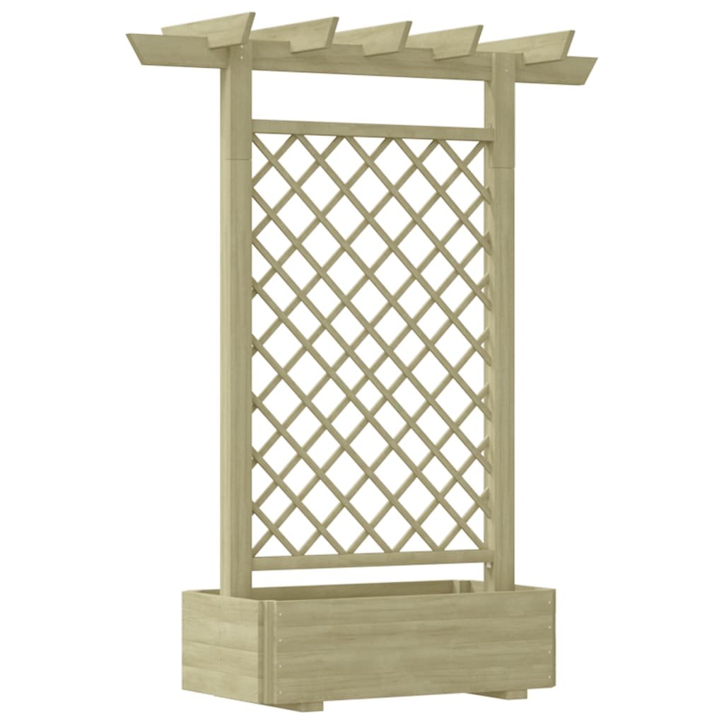 Pergola ogrodowa z donicą, brązowa, 162x56x204 cm