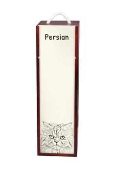 Perski - pudełko na wino z kotem, pudełko na alkohol z grafiką, personalizowane pudełko na prezent marki Art-Dog - Art-Dog