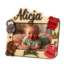 Personalizowana Ramka na zdjęcie 10x15 prezent dla dziecka metryczka 3D kolor