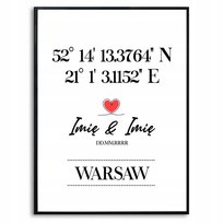 Personalizowany PLAKAT 70x50cm Prezent Na WALENTYNKI Dla Niej Niego KREATOR