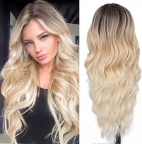 Peruka Blond Ombre Halloween COSPLAY włosy długie syntetyczne - Porsmeer