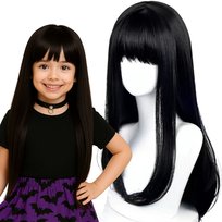 Peruka Kuromi Czarna Z Grzywką Dla Dzieci Włosy Strój Na Halloween Karnawał