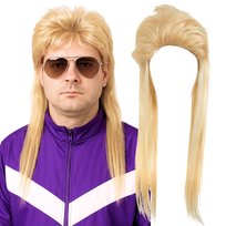 Peruka Mullet Lata 70 80 Długie Włosy Retro Disco Hipis Punk Czeski Piłkarz Blond