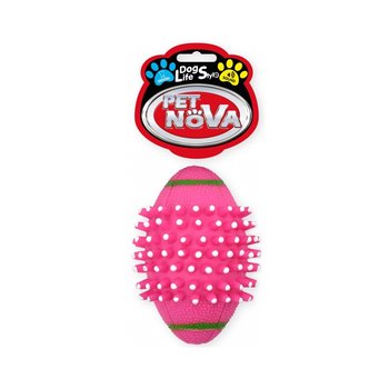 Pet Nova Dental, Piłka gumowa rugby, piszcząca różowa 11cm - PET NOVA