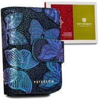 PETERSON portfel damski skórzany w motyle z zapinką RFID