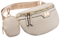 Peterson Saszetka Nerka Miejska Damska Na Ramię Z Portmonetką Crossbody Kremowa