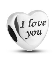 PETERSON zawieszka charms srebrny 925 do bransoletek I LOVE YOU