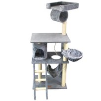 PETSTORY Duży Drapak dla Kota Szary 6 Poziomów