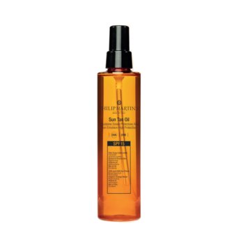 Philip Martin's Sun Tan Oil SPF15, Olejek ochronny do włosów, ciała i twarzy w sprayu, 150ml - Philip Martin's