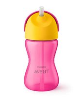 Philips Avent, Kubek z giętką słomką, 12m+, 300 ml SCF798/02 różowy