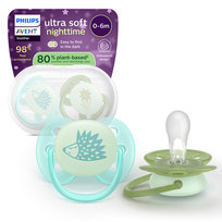 Philips Avent Ortodontyczny smoczek Ultra Soft 0-6mświecącyw nocy(2 szt.) SCF094/01