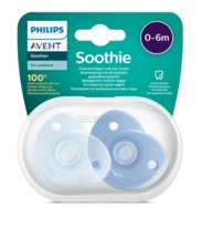 Philips Avent Ortodontyczny Smoczek uspokajający Soothie 0-6m, chłopiec (2szt) SCF099/26