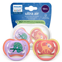 Philips Avent Ortodontyczny Smoczek uspokajający Ultra Air 18+m, dziewczynka (2szt) SCF349/47