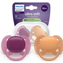 Philips Avent Ortodontyczny Smoczek uspokajający Ultra Soft 18+m, dziewczynka (2szt) SCF093/03