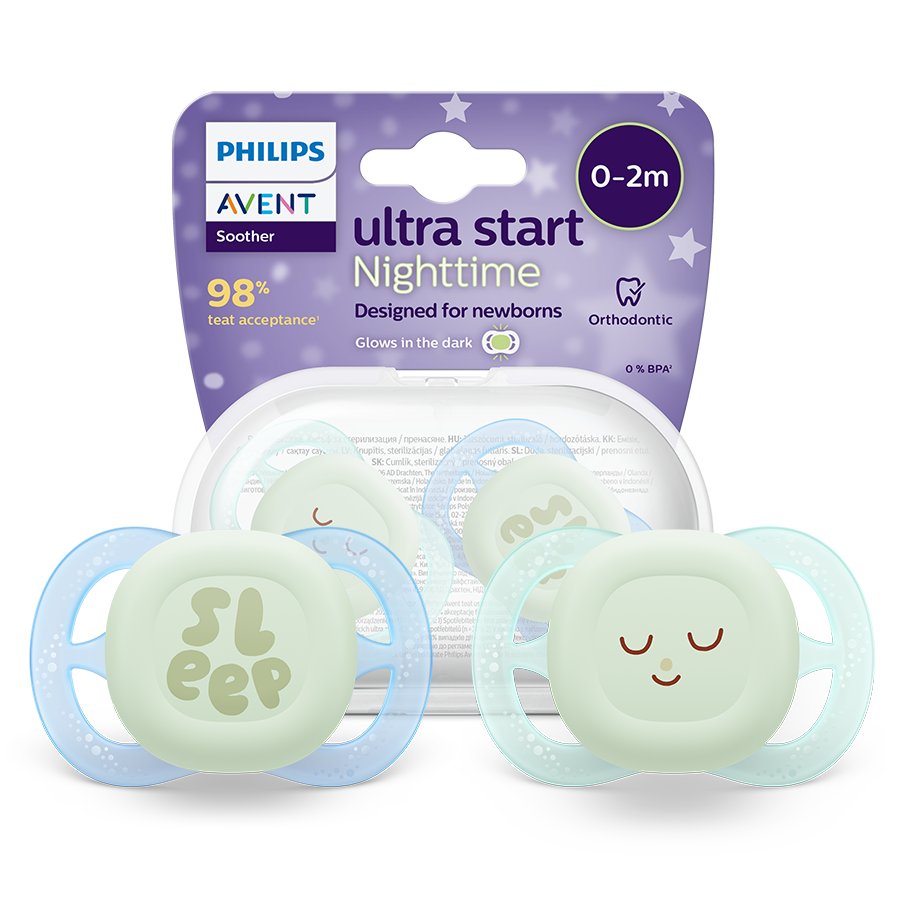 Scf075 Philips Avent Ortodontyczny Smoczek uspokajający Ultra Start 0-2m ...