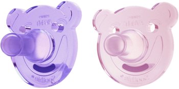Philips Avent, Smoczek silikonowy, 0-3 m, Miś, Różowy, 2 szt. - Philips Avent