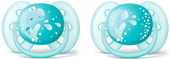 Philips Avent, Smoczki, Ultrasoft Deco, 6-18m, Niebieskie, 2 szt. - Philips Avent