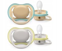 Philips Avent, Smoczki uspokajające Ultra Air, 0-6m, 2 szt. SCF085/15 gładki