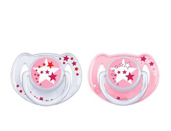Philips Avent, Smoczki uspokajające ze świecącym uchwytem, 0-6m, Różowy, 2 szt. - Philips Avent