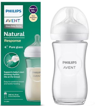 Philips Avent, Szklana responsywna butelka do karmienia Natural 240ml SCY933/01 - Philips Avent