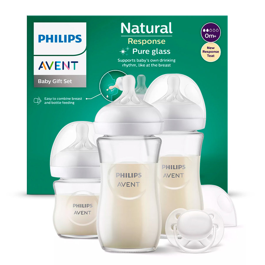 Philips Avent Zestaw Szklanych Responsywnych Butelek Natural Oraz Smoczek Ultra Air Scd