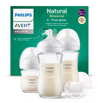 Philips Avent Zestaw 3 szklanych Responsywnych Butelek Natural oraz smoczek ultra air  SCD878/11