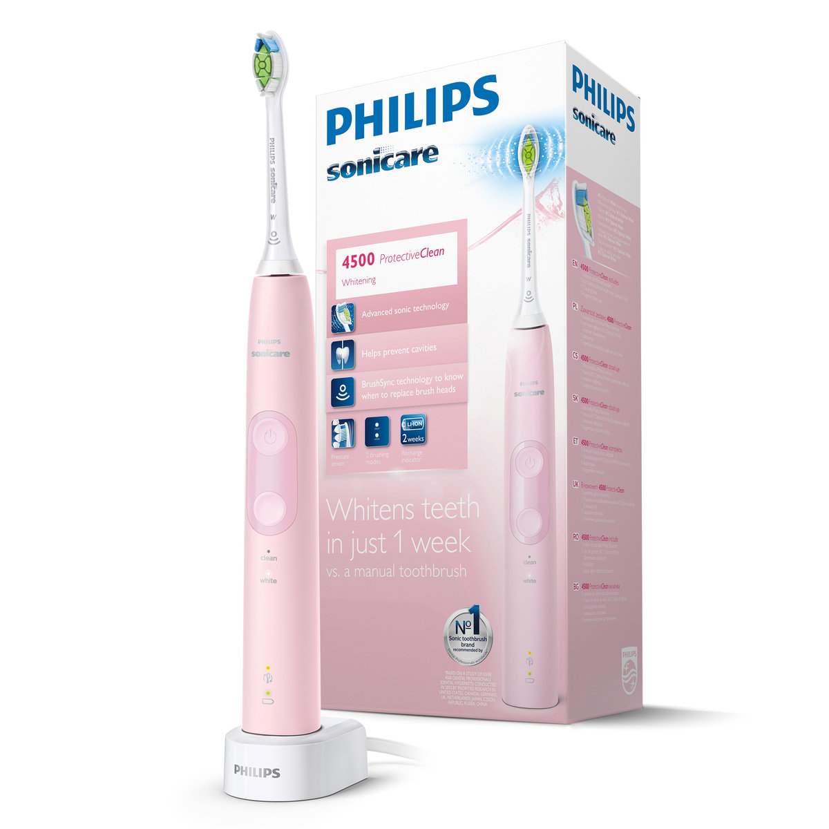 Philips Sonicare ProtectiveClean 4500 szczoteczka soniczna różowa ...