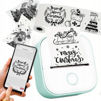 Phomemo t02 mini drukarka termiczna do zdjęć notatek etykiet biała zielona - Phomemo