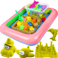 Piasek Kinetyczny 3Kg Foremki Kolory + Basen