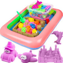 Piasek Kinetyczny 3Kg Foremki Kolory + Basen