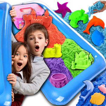 Piasek Kinetyczny 3Kg Zestaw Dla Dziecka Basen Foremki Zabawki 15 Elementów - Inna marka