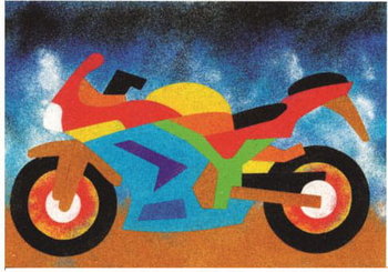 Piaskowe Obrazki Kolorowanki  Zabawki Kreatywne Dla Chłopców I Dziewczynek - 17 - Motocykl - Piaskowe Obrazki