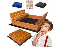 PIASKOWNICA IMPREGNOWANA DREWNIANA ZAMYKANA Z ŁAWKAMI