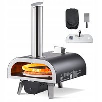 PIEC DO PIZZY Z TERMOMETREM NA DREWNO PELLET Z OBRACANIEM ELEKTYRCZNYM 360° rexe